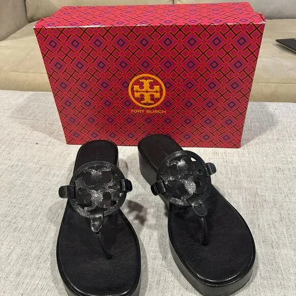 Tory Burch Miller Wedge Sandal - Picture 1 of 9
